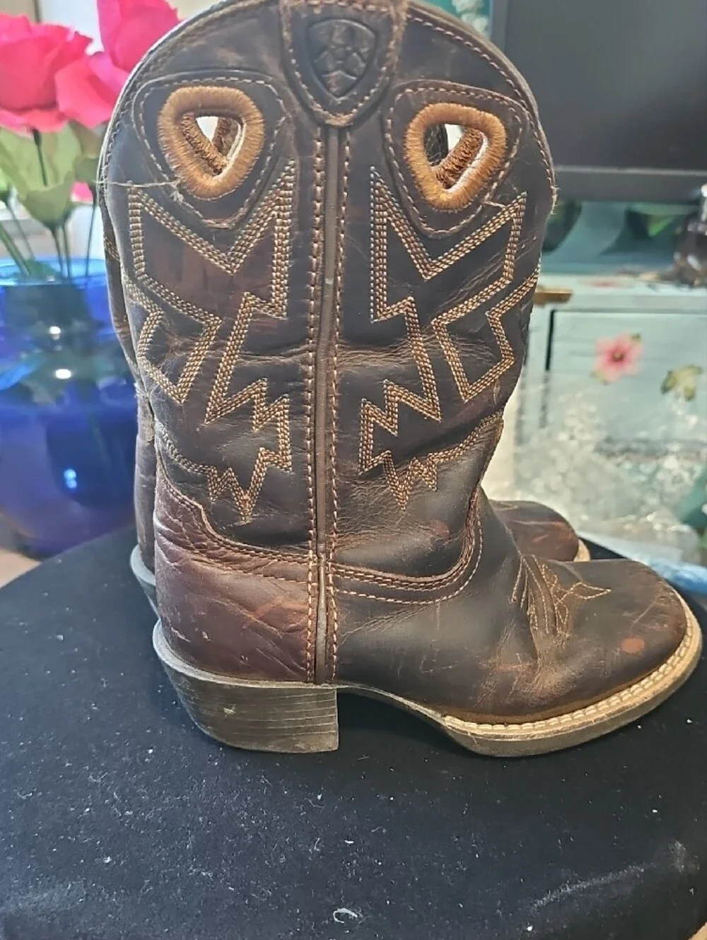 Ariat Dark Brown Kids Western Pull-On Boots Size 2 Toddler
